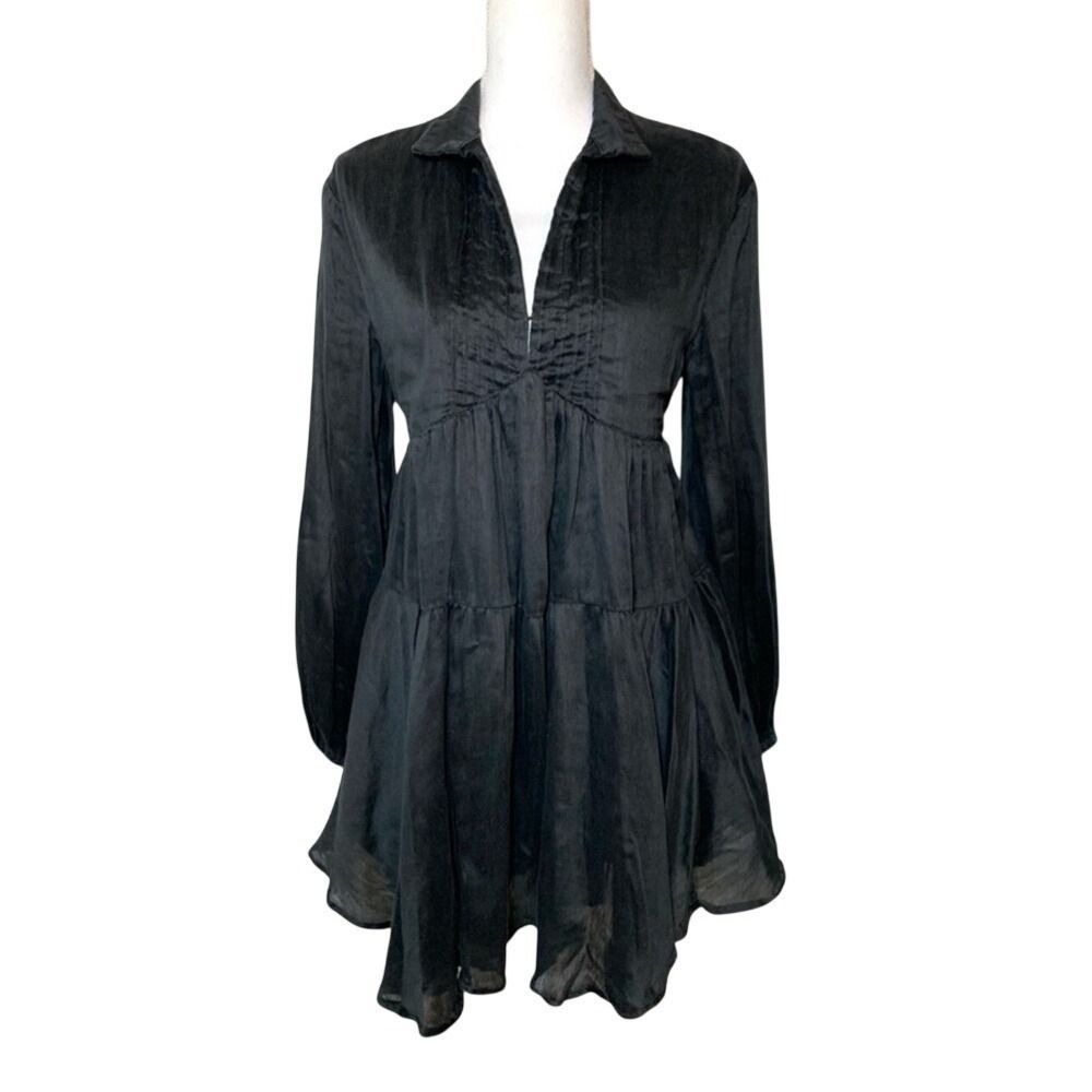 C/MEO Collective Black Mini Dress Cotton Linen Women‎ Size 4